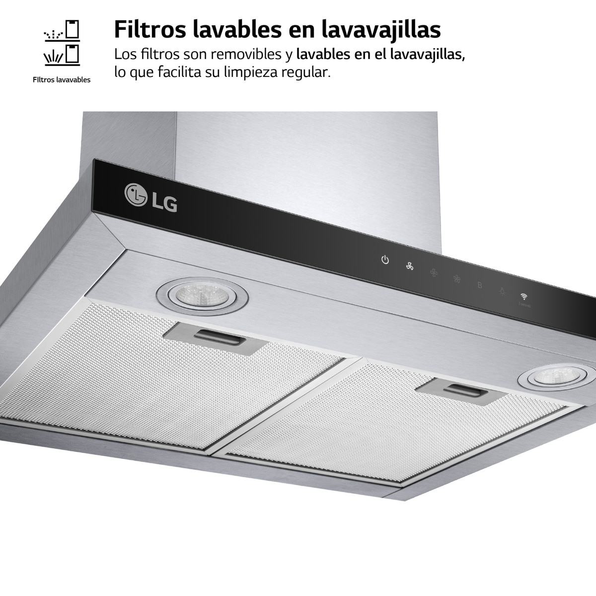 Exaustor de Parede LG HCEZ2426S com 3 Níveis de Extração + Boost e de 60 cm - Inox e Preto Inox/Preto-6