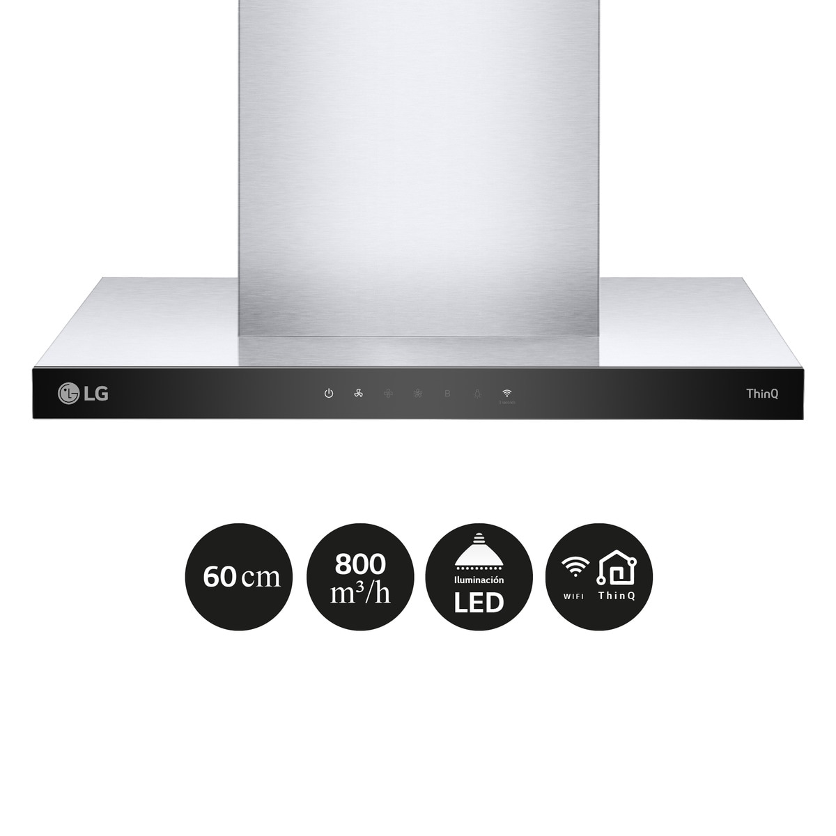 Exaustor de Parede LG HCEZ2426S com 3 Níveis de Extração + Boost e de 60 cm - Inox e Preto Inox/Preto-4