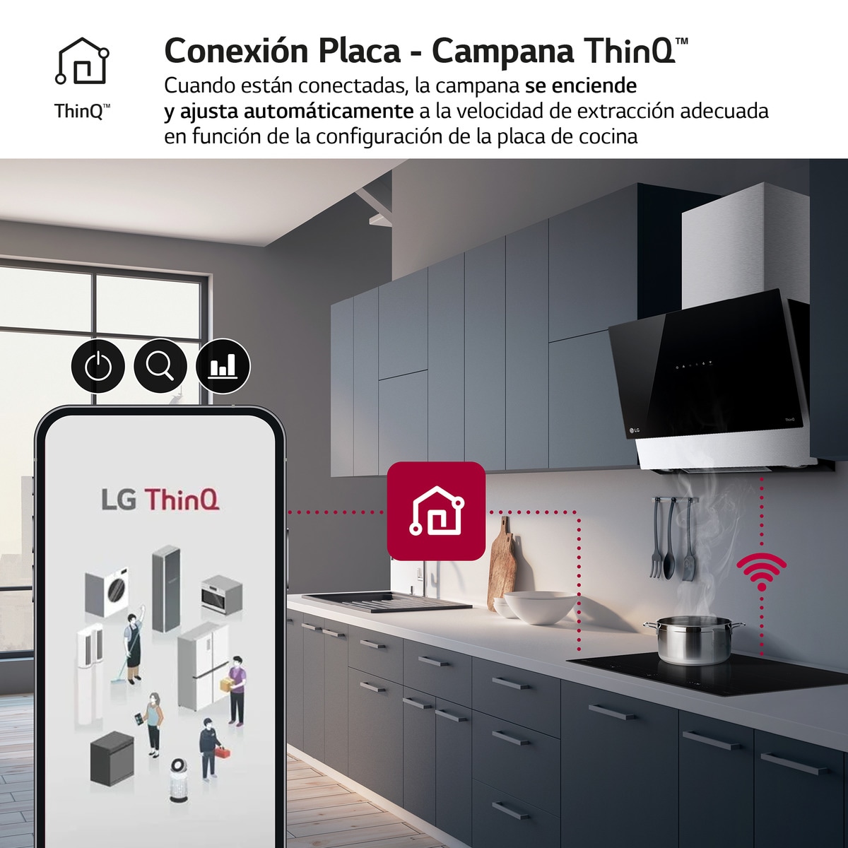 Placas de inducción LG con 1 zona 28 cm + 1 zona flex, 59 cm  -  CBIZ2432B Negro-8