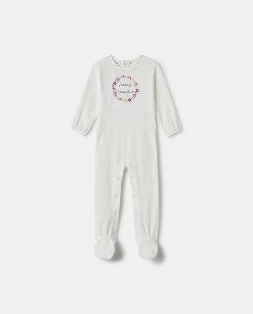 Imagen 0 de Pelele de bebé en color blanco con estampado