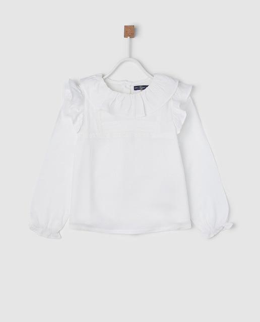 Imagen 0 de Blusa de niña Tizza con gola y volantes