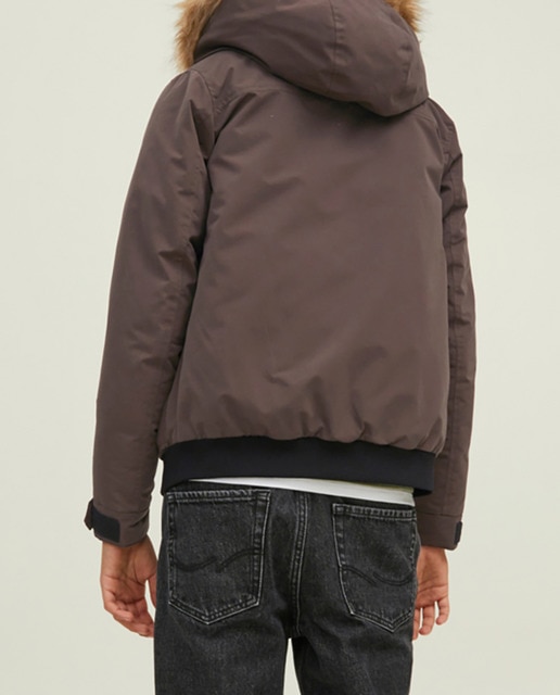 Imagen 0 de Chaqueta de niño bomber con capucha de pelo