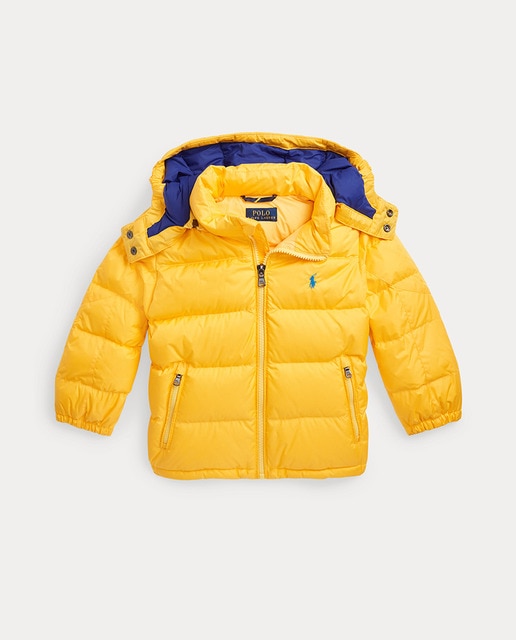 Imagen 0 de Plumífero de niño en amarillo con capucha desmontable