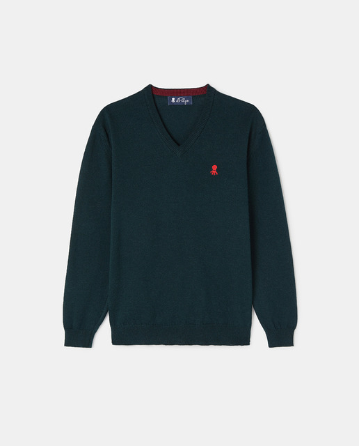 Imagen 0 de Jersey de punto cuello pico de niño