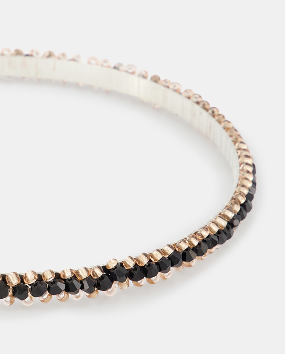 Bandolete Fina com Strass - Preto Preto-2