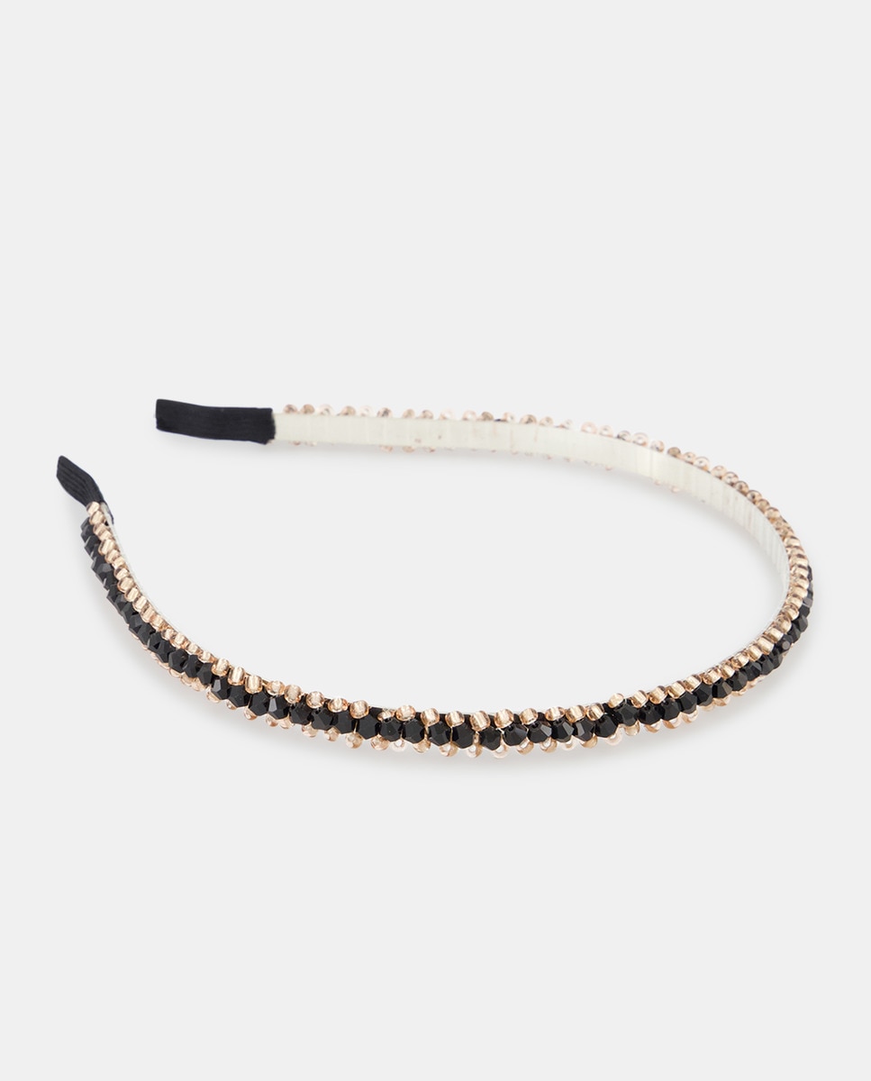 Bandolete Fina com Strass - Preto Preto-1