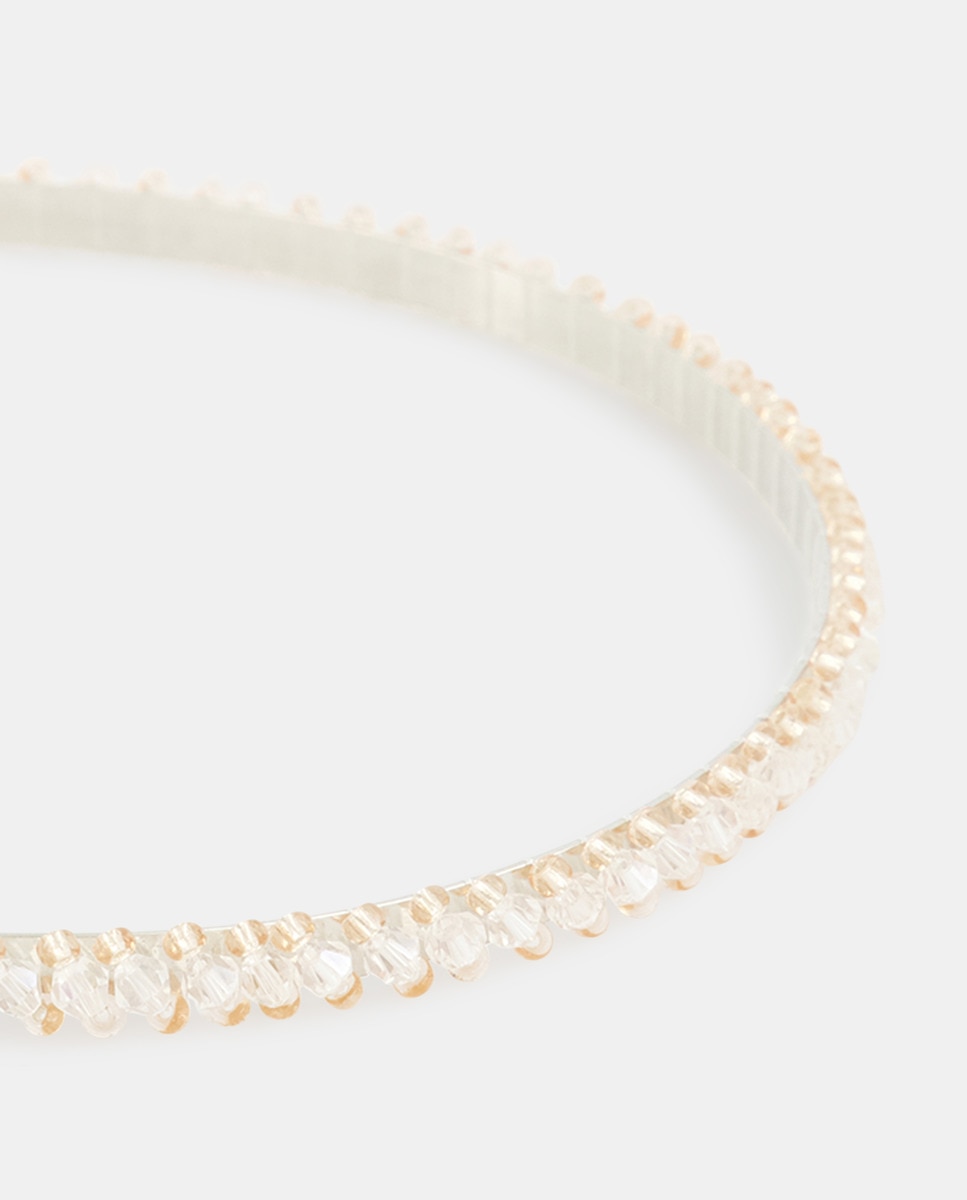 Bandolete Fina com Strass - Prateado Prata-2