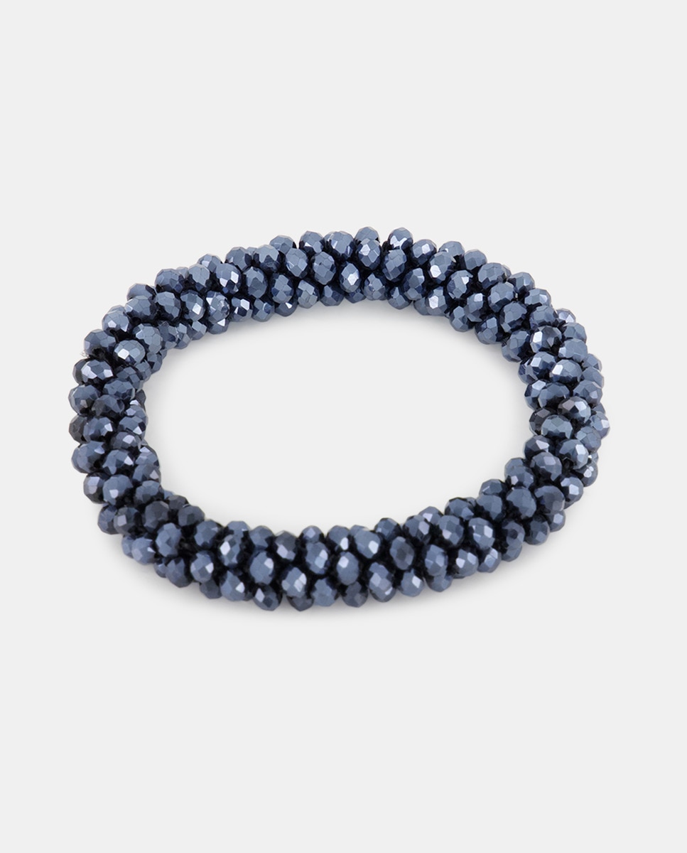 Elástico Entrançado com Strass - Azul-Marinho Azul-marinho-1