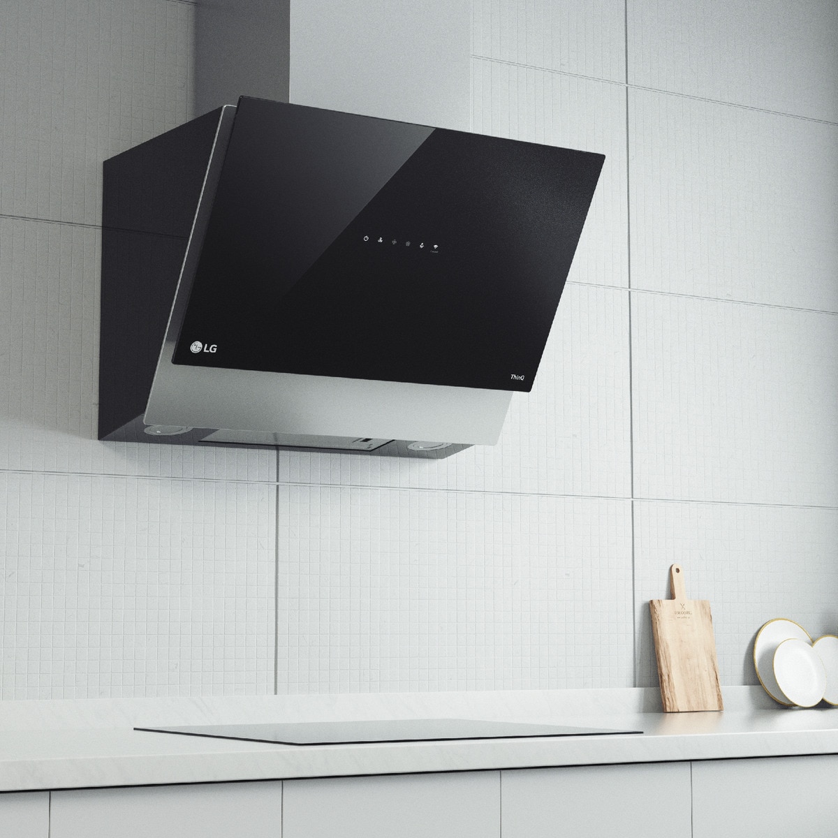 Campana decorativa LG  con 3 niveles extracción - HCEZ2428B Negro-10