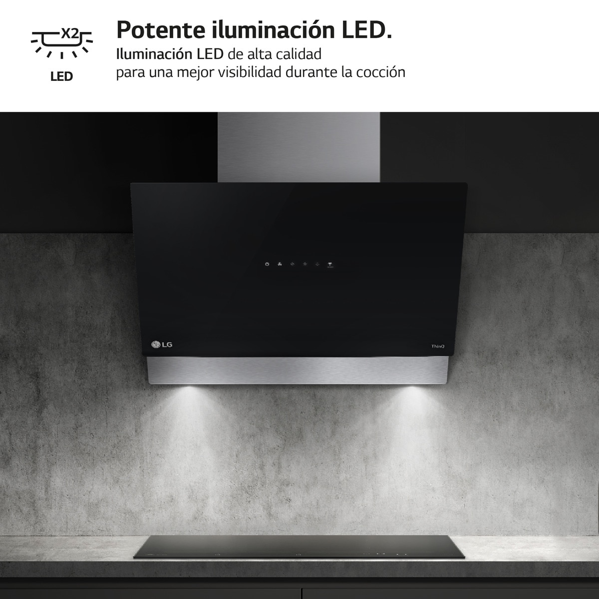 Campana decorativa LG  con 3 niveles extracción - HCEZ2428B Negro-8