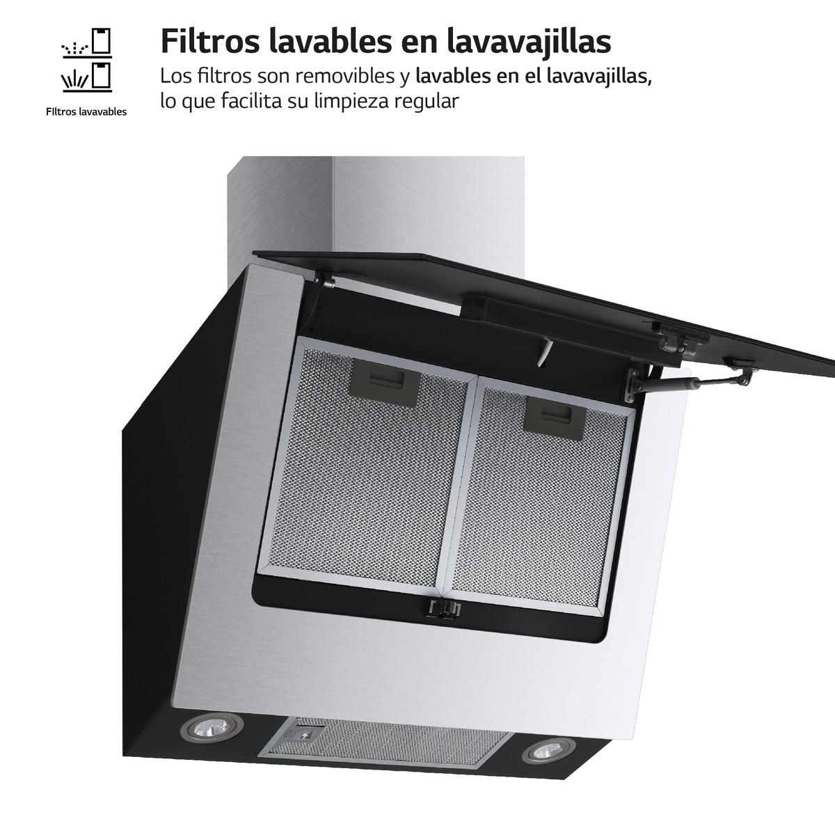 Campana decorativa LG  con 3 niveles extracción - HCEZ2428B Negro-6
