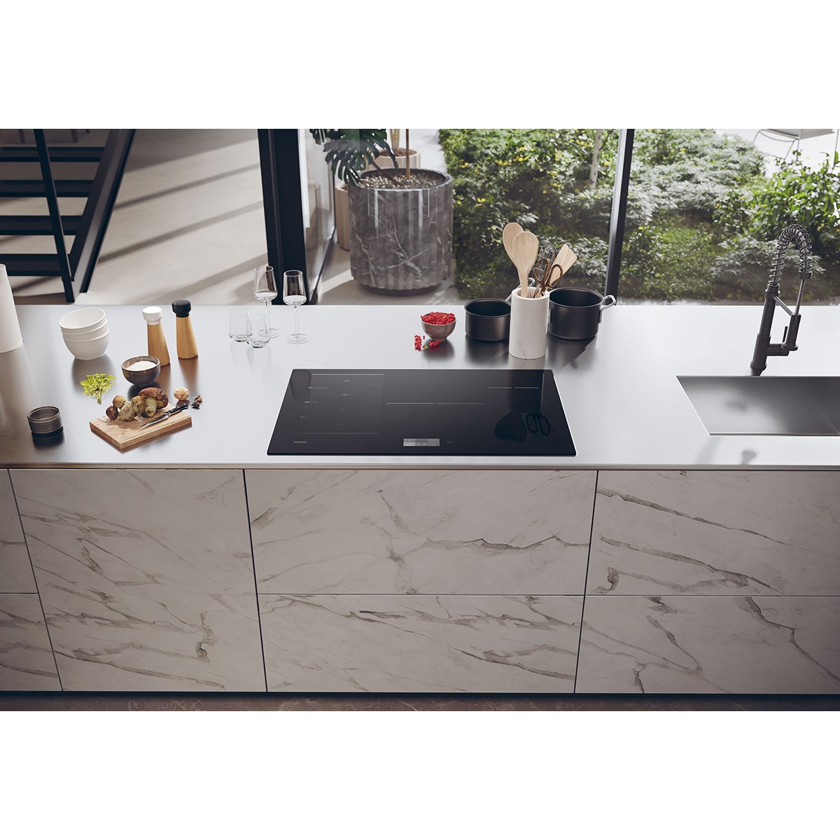Placa de Inducción Haier con WIFI, Zona Flex y 6 zonas I-Touch Series 6 - HAMTSJ86TFTCF/1 Negro-7