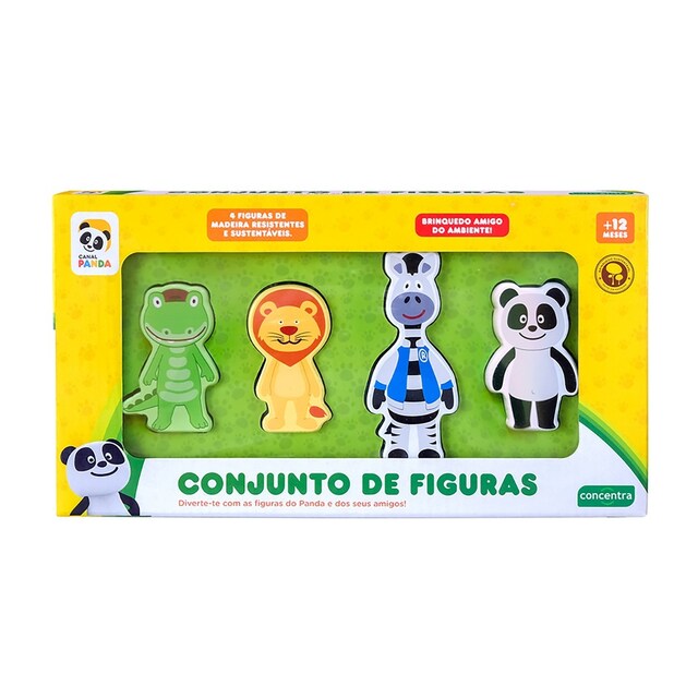 Imagem 0 de Panda - Conjunto de Figuras Madeira