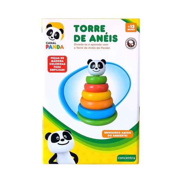 Imagem 0 de Panda - Torre de Anéis Madeira