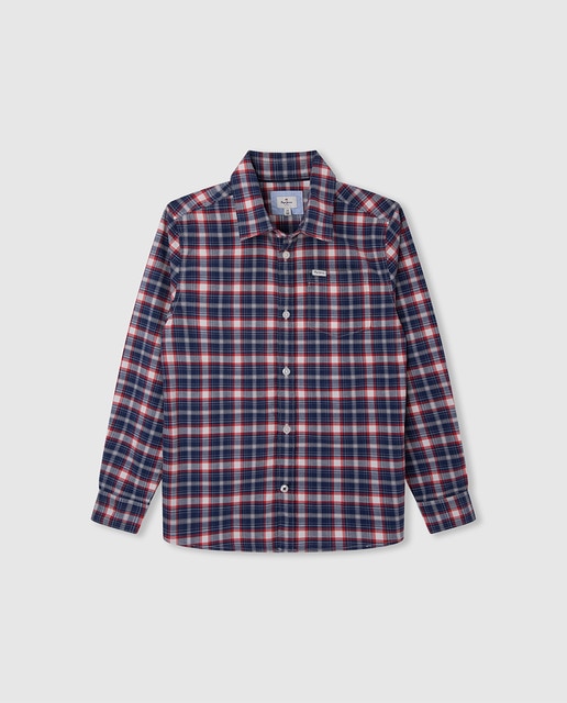 Imagen 0 de Camisa de niño de popelín en cuadros de colores