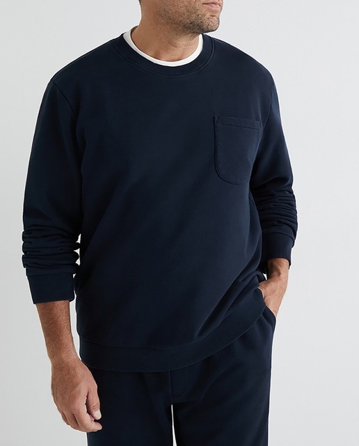 Imagen 0 de Sudadera de hombre azul con cuello redondo tallas grandes