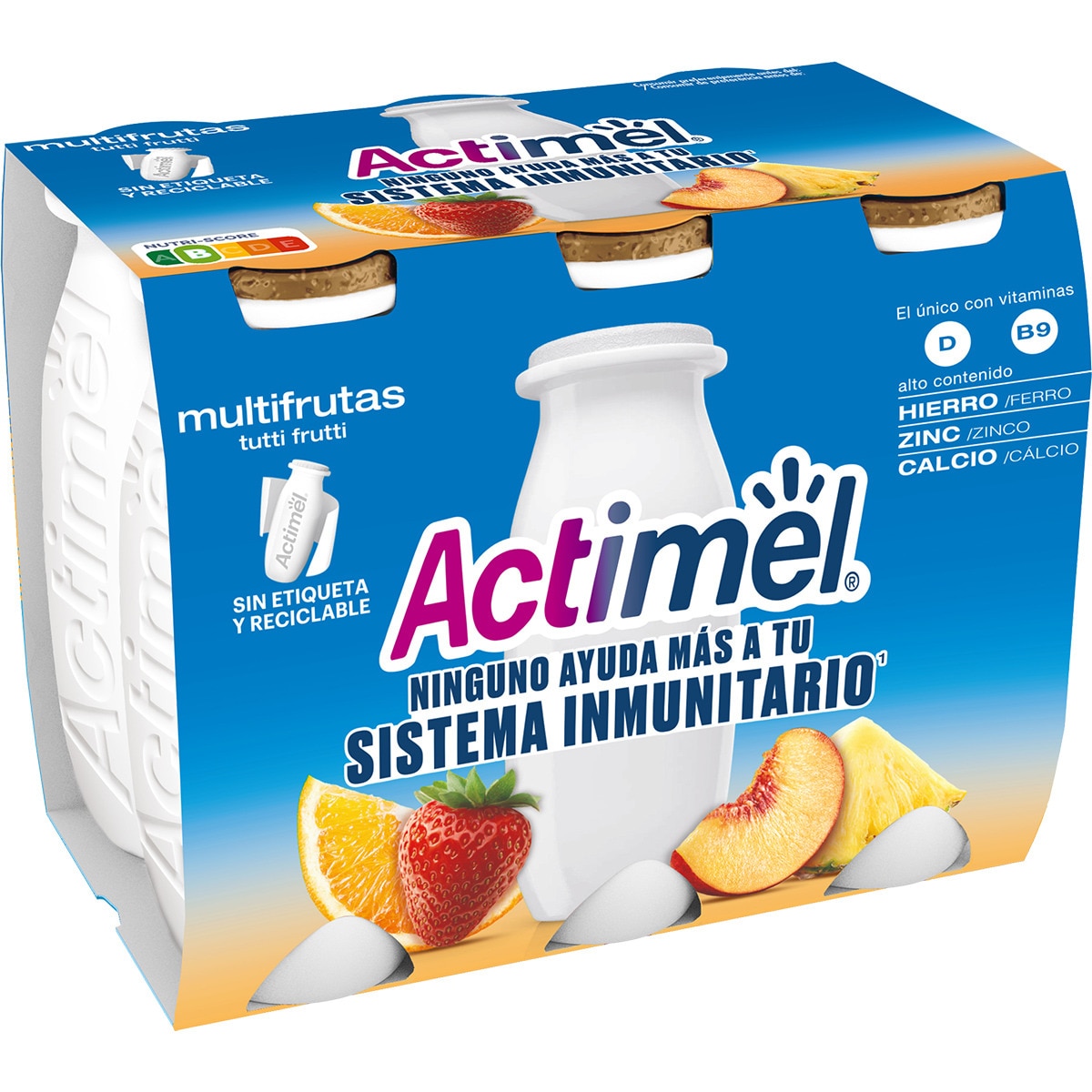 L. Casei con multifrutas sin gluten pack 6 unidades 100 g