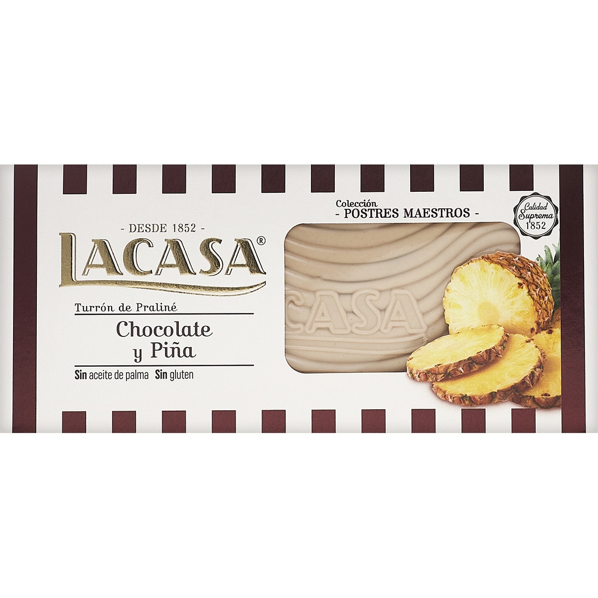 turrón de chocolate y piña Sin Gluten Calidad Suprema tableta 225 g