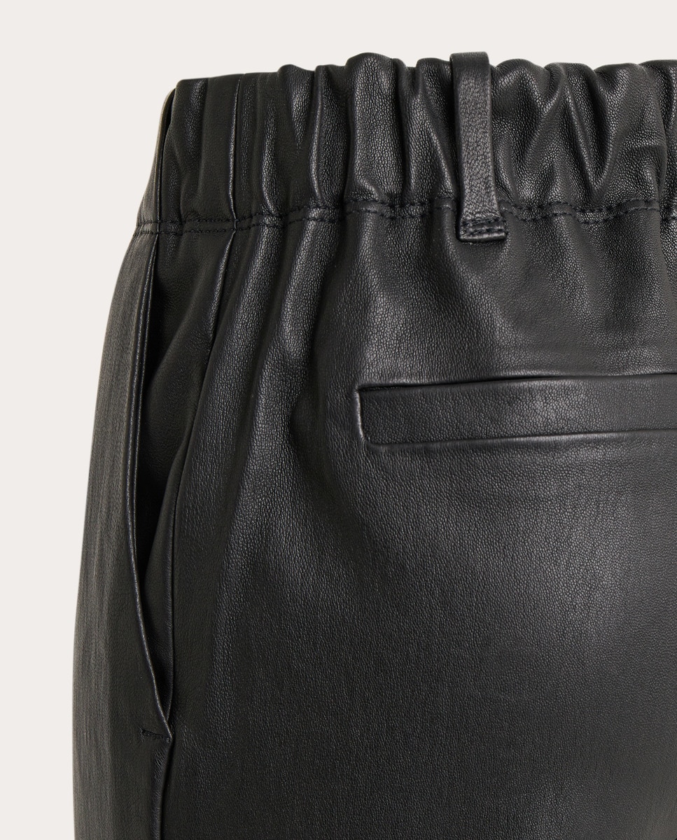 Pantalón flare de piel Negro-4