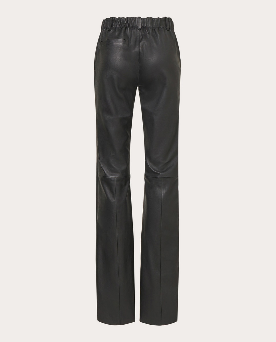 Pantalón flare de piel Negro-2