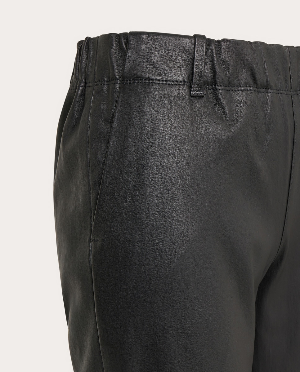 Pantalón flare de piel Negro-3