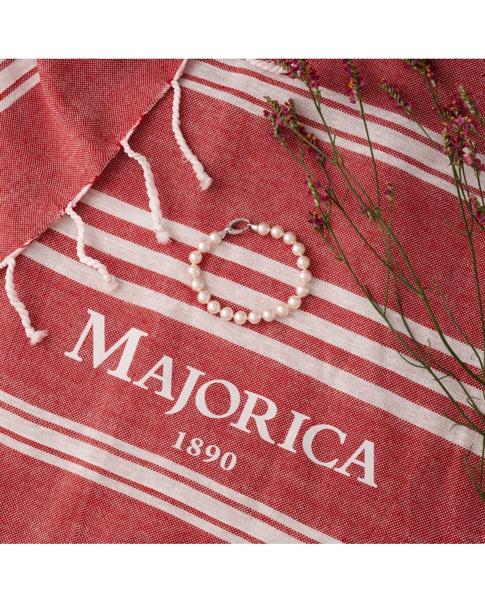 Pulseira Clássico de Prata e Pérolas Branco-3
