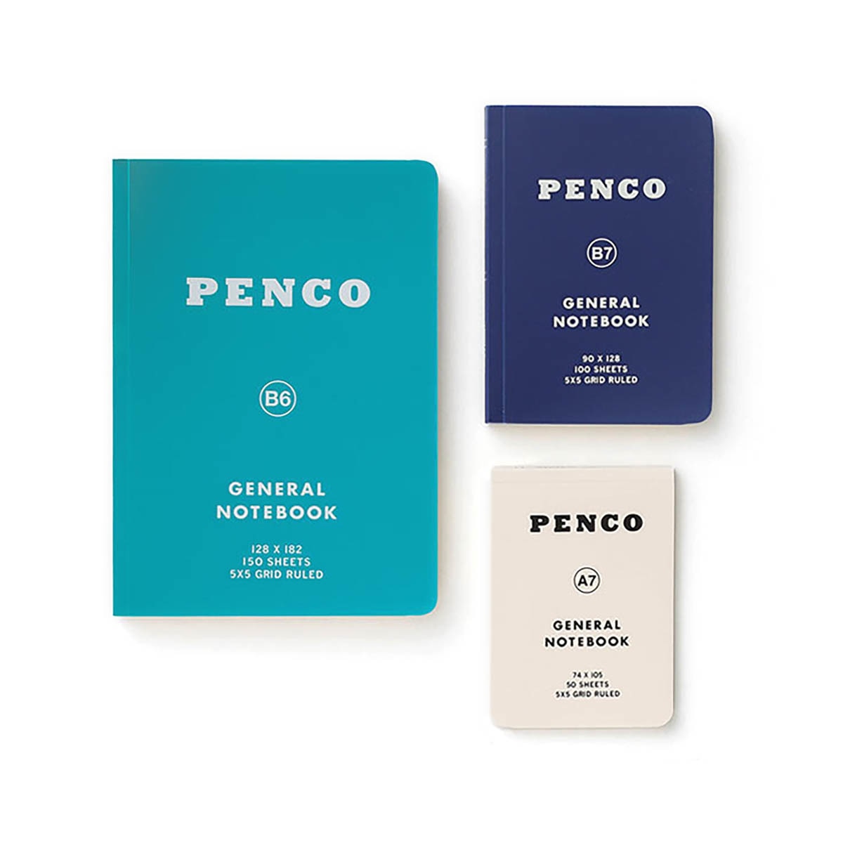 Caderno A7 com capa flexível folha quadriculada 5x5 amarelo Penco Amarelo-3