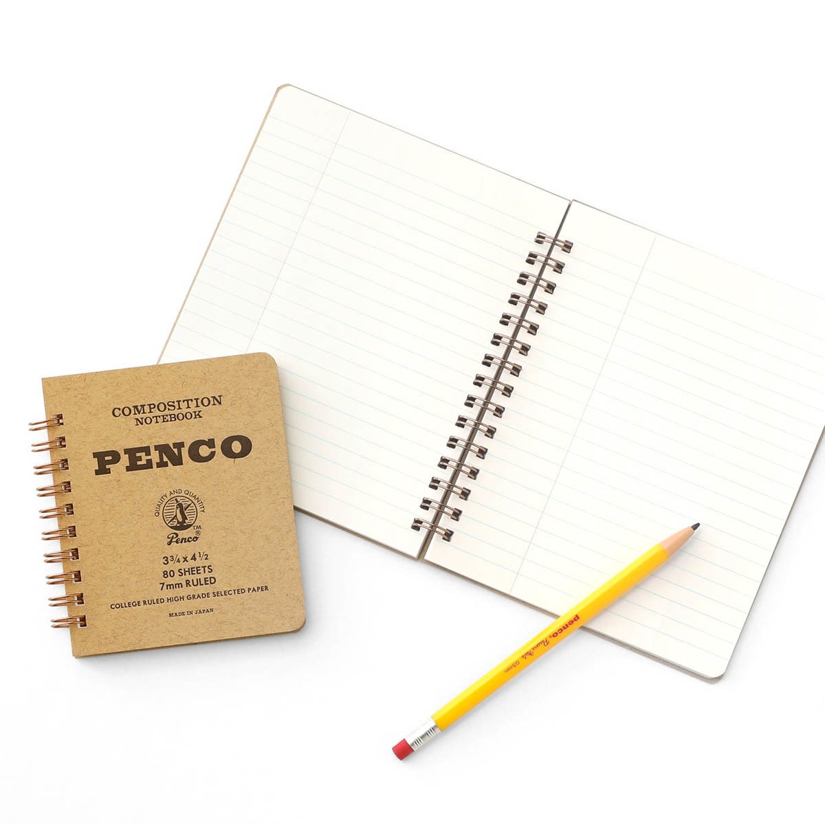 Bloco de argolas duplo M papel pautado Penco 7mm capa kraft Kraft-8
