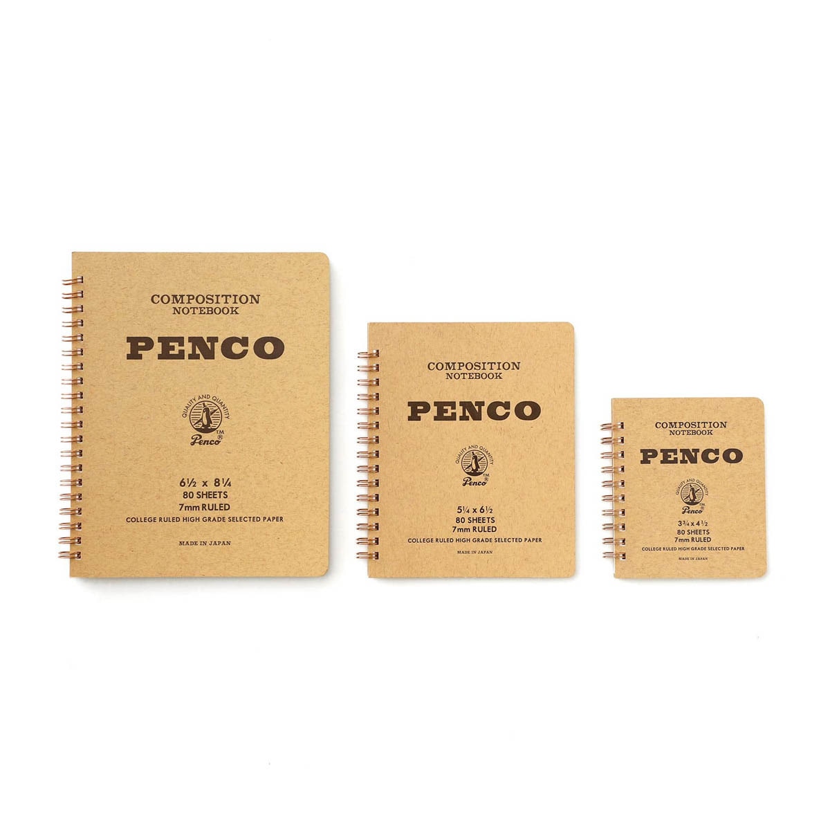 Bloco de argolas duplo M papel pautado Penco 7mm capa kraft Kraft-7