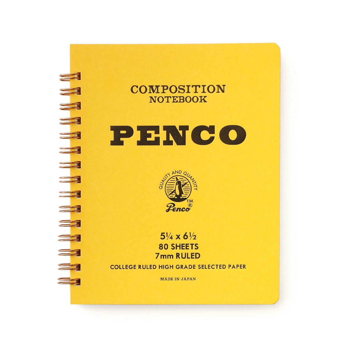Bloco de argolas duplo M papel pautado Penco 7mm capa laranja Amarelo-1