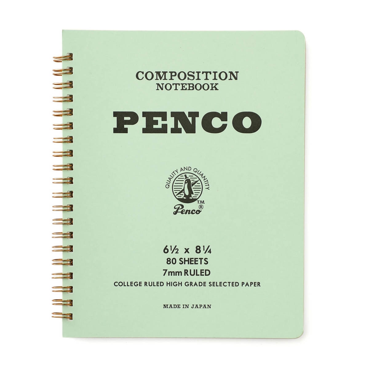 Imagem 0 de Bloco de argolas duplo L papel pautado Penco 7mm capa verde menta