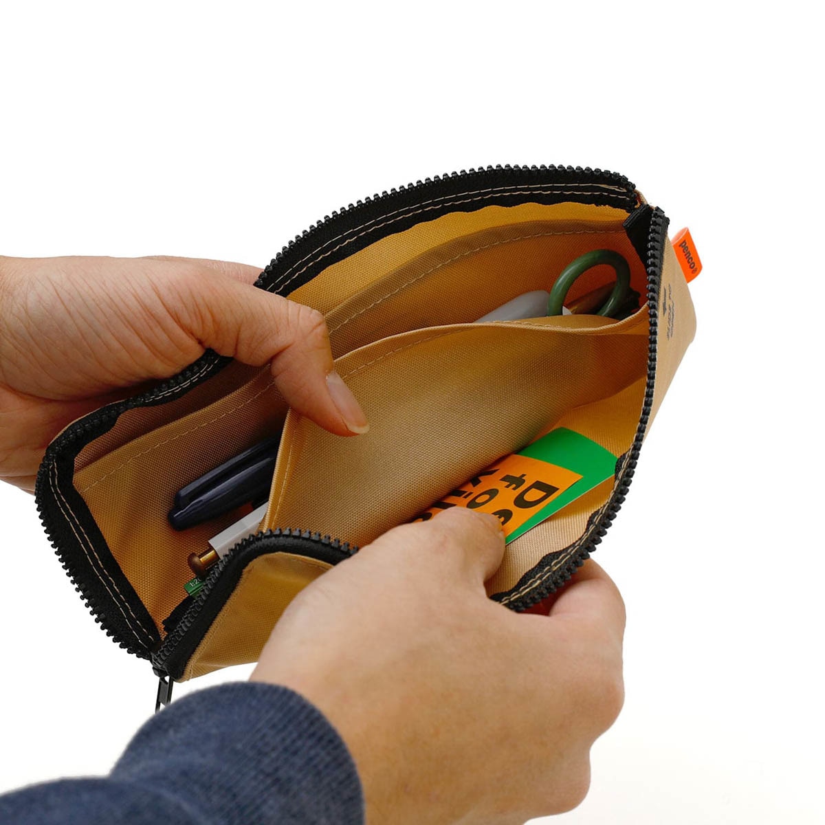 Estojo Penco em nylon plano bege Bege-5
