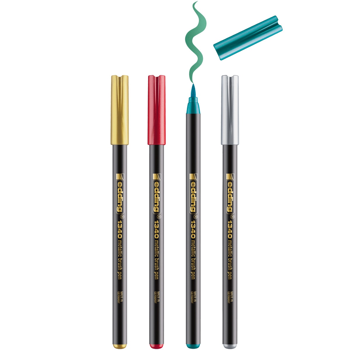 Conjunto de 4 marcadores metálicos Edding Brushpen Multicolor-2