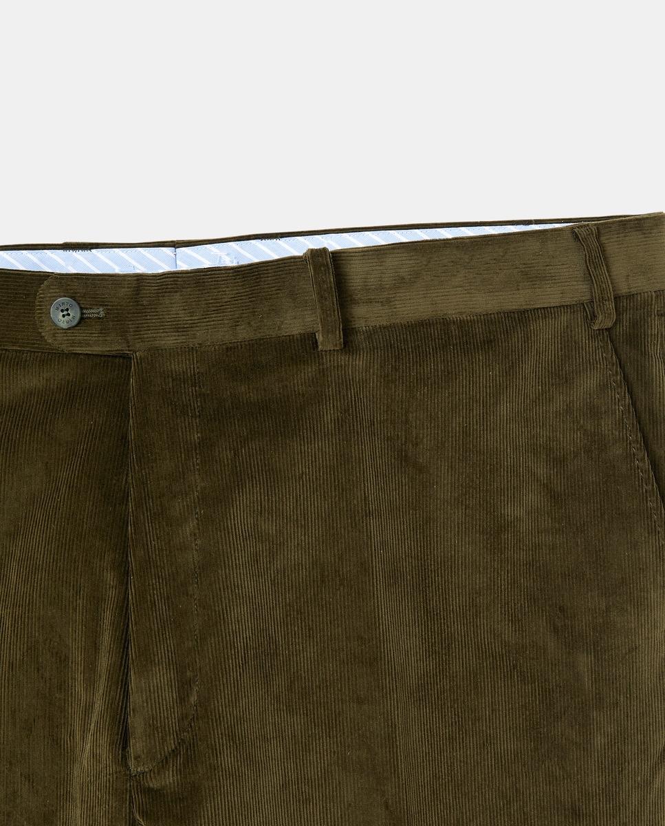 Pantalón hombre sport regular pana fina tallas grandes - Mirto - Verde Verde-5