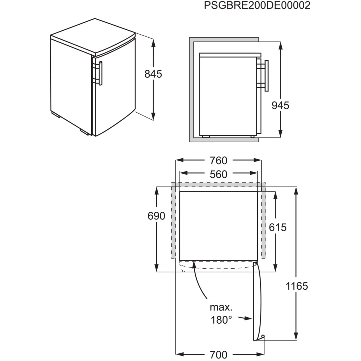Frigorífico mini AEG con OptiSpace - RTB411E1AW Blanco-3