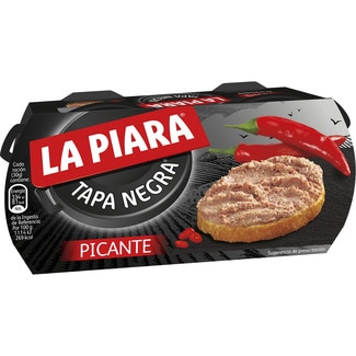 Tapa Negra paté de hígado de cerdo picante pack 2 latas 73 g - La Piara