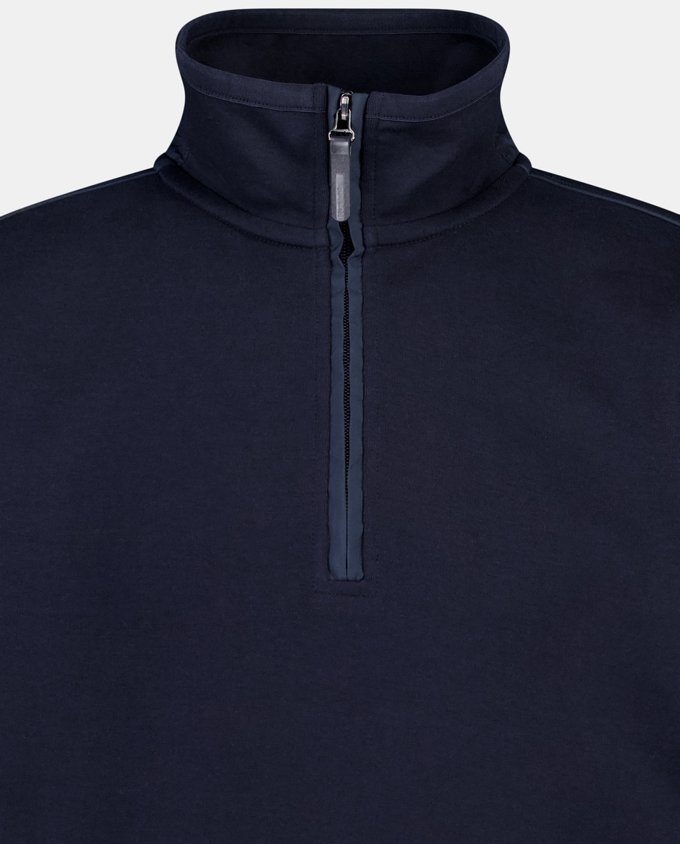 Sweatshirt com Fecho de Correr Performance Azul-marinho-5