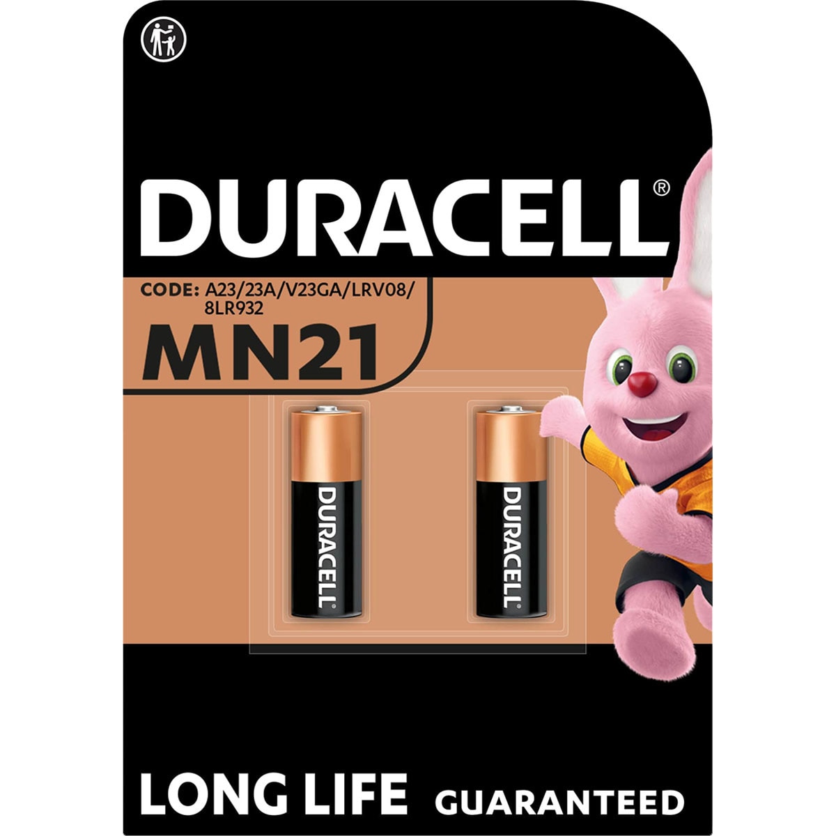 pilas especiales alcalinas MN21 de 12V, pila 23A / A23 / V23GA / LRV08 / 8ÑR932 blister 2 unidades