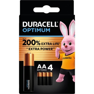 Optimum pilas AA alcalinas, 1.5 Voltios, pila LR6 MX1500 blister 4 unidades - Duracell