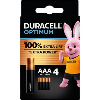 Optimum pilas AAA alcalinas, 1.5 Voltios, pila LR3 MX2400 blister 4 unidades - Duracell