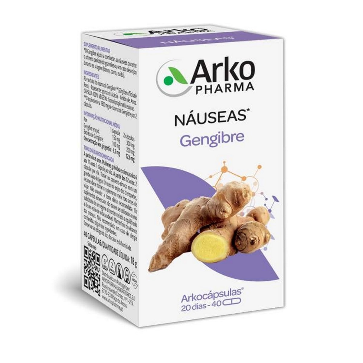 Suplemento Alimentar Arkocápsulas® Gengibre Bio - 40 Cápsulas 1