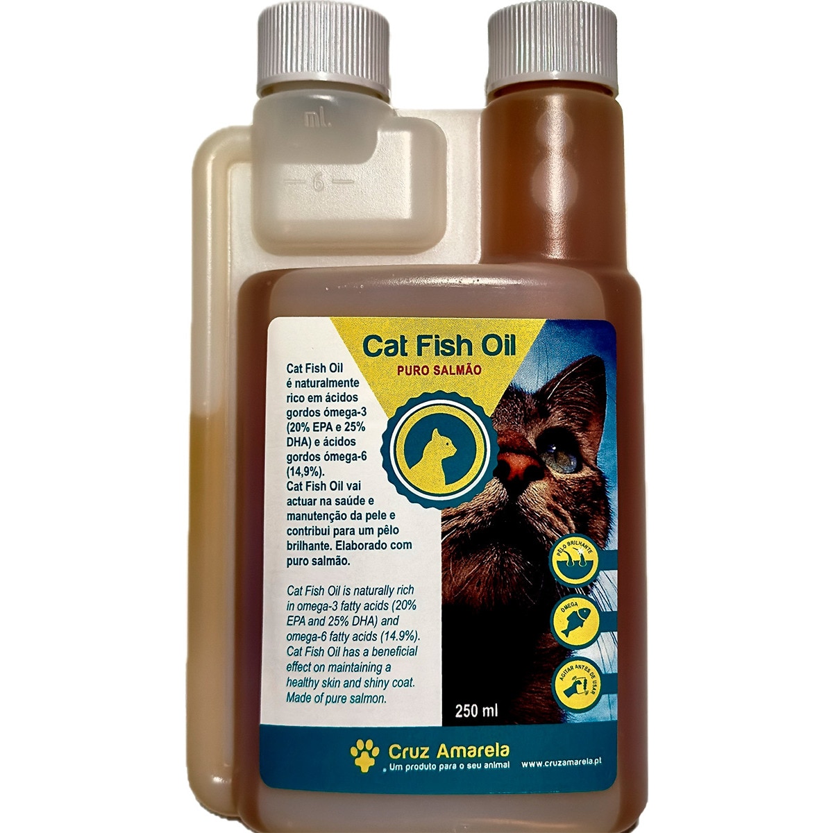 Óleo para Gato sabor Peixe embalagem 250 ml