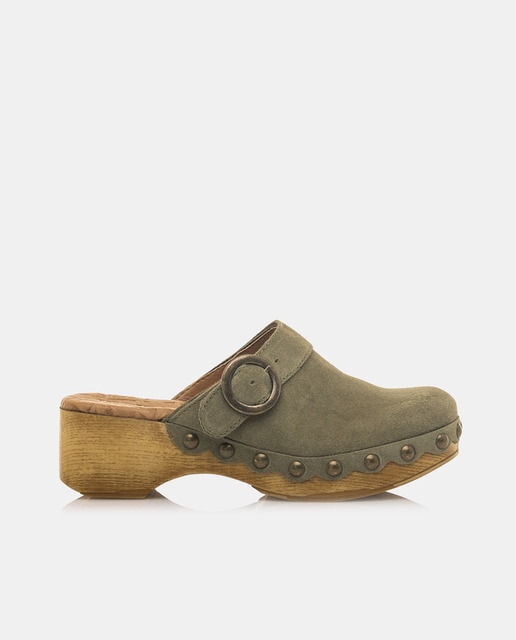 Imagen 0 de Zuecos de mujer en textil con tacón bloque