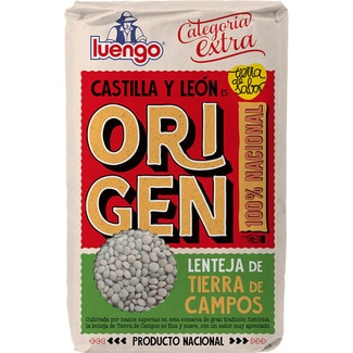 Origen lenteja pardina extra IGP Tierra de Campos paquete 1 kg - Luengo