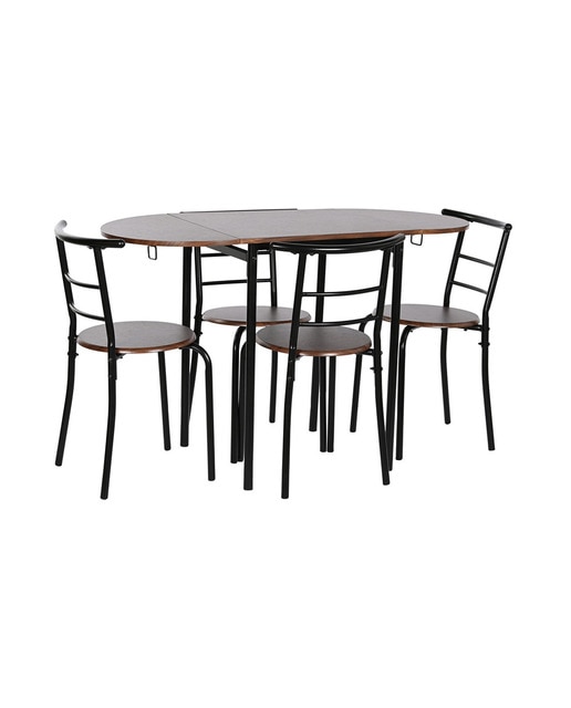 Imagen 0 de Mesa set 5 mdf metal 121 x 55 x 78 negro