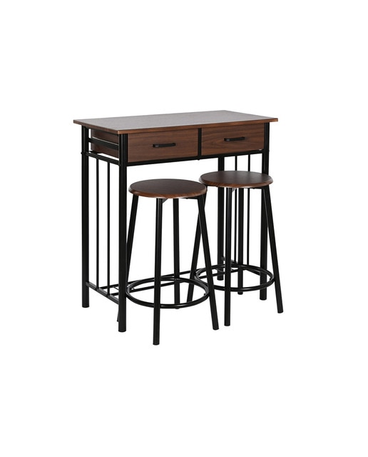 Imagen 0 de Mesa set 3 metal mdf 80 x 50 x 84 32 x 32 x 45 negro