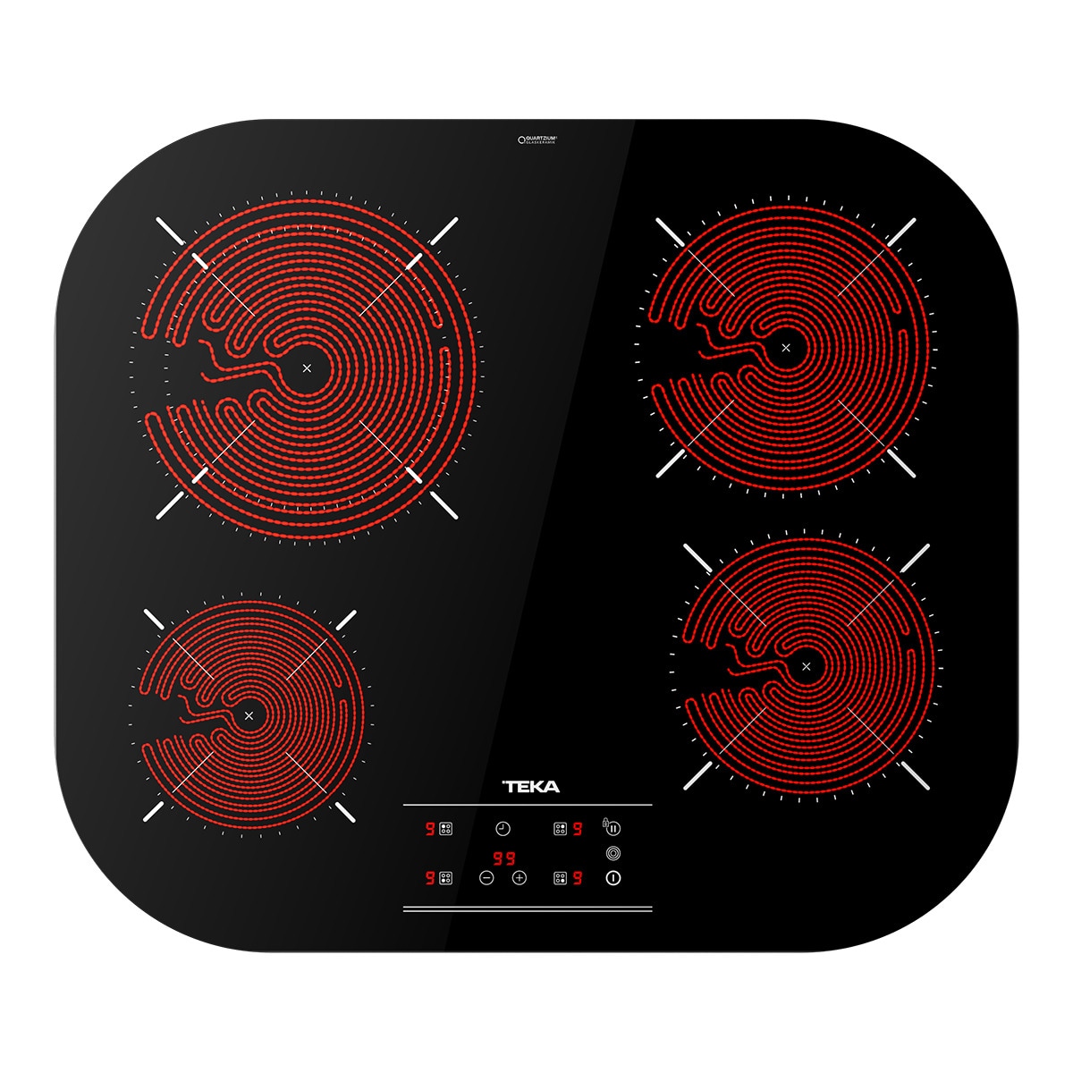 Placa vitrocerámica Teka con 4 zonas de cocción - TCC 64310 TTC Negro / Vidrio-1