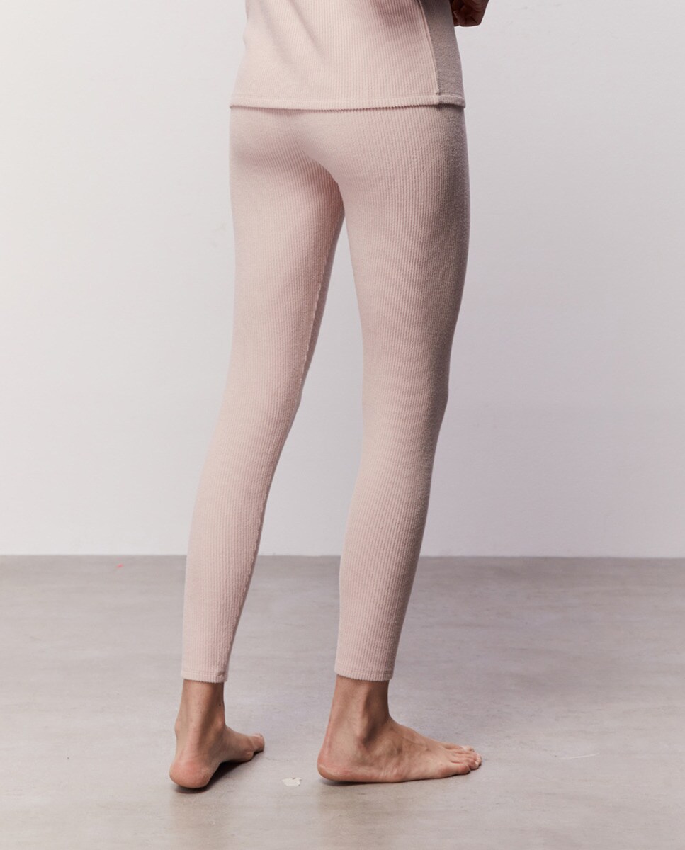 Leggings Caneladas Grossas Rosa-3