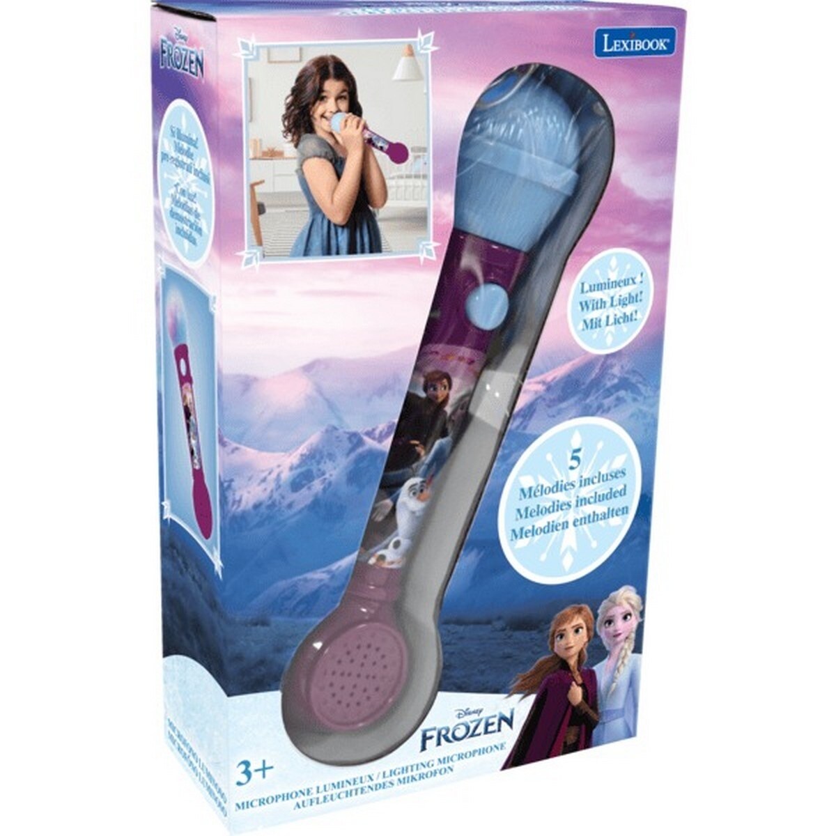 Microfone Altifalante Incorporado, Efeitos de Luz, Melodias Pré-Gravadas Frozen 2