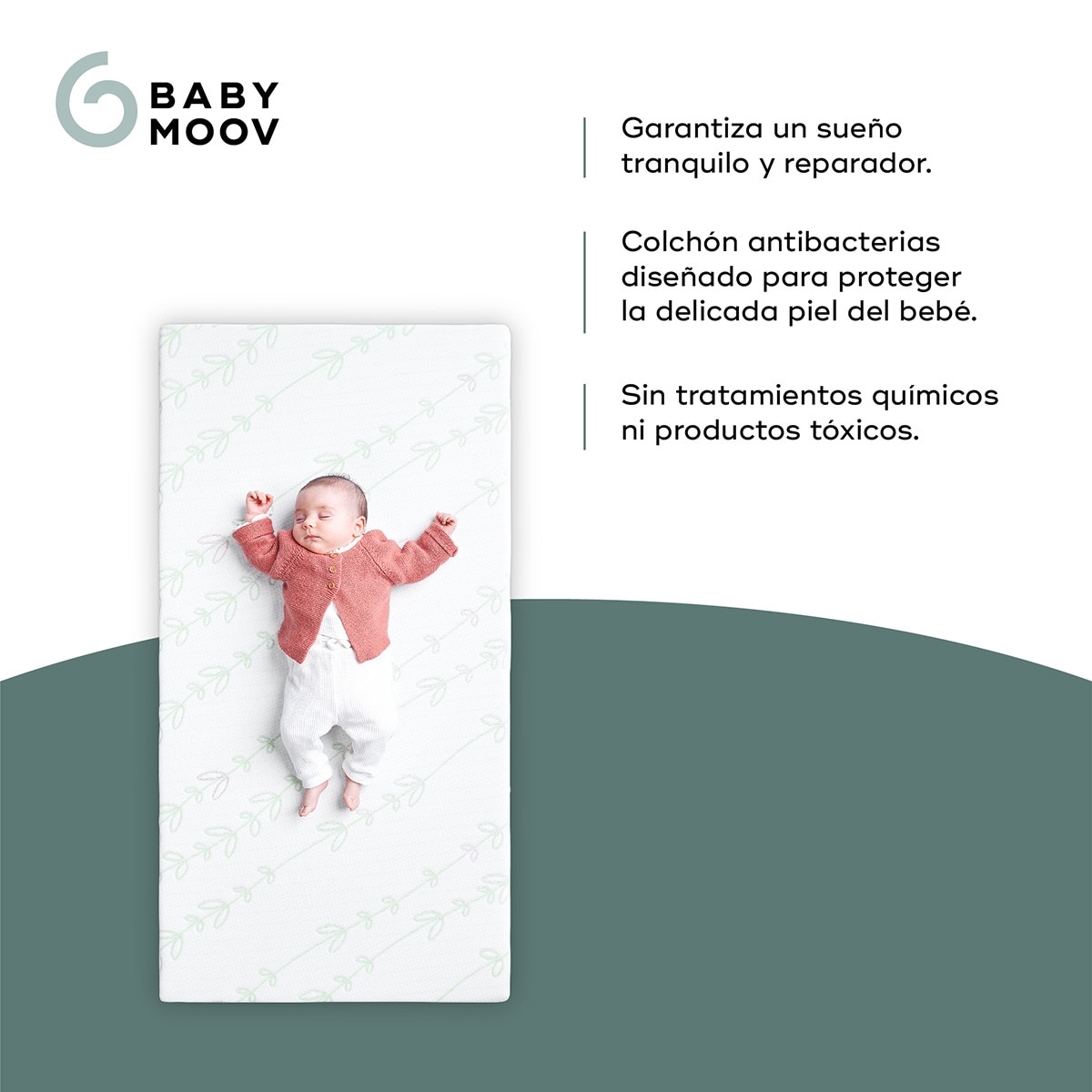 Colchão para Bebé Anti-bacteriano Cosy'Lite - 60x120 cm Branco-3